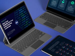 investor presentations shown on laptop