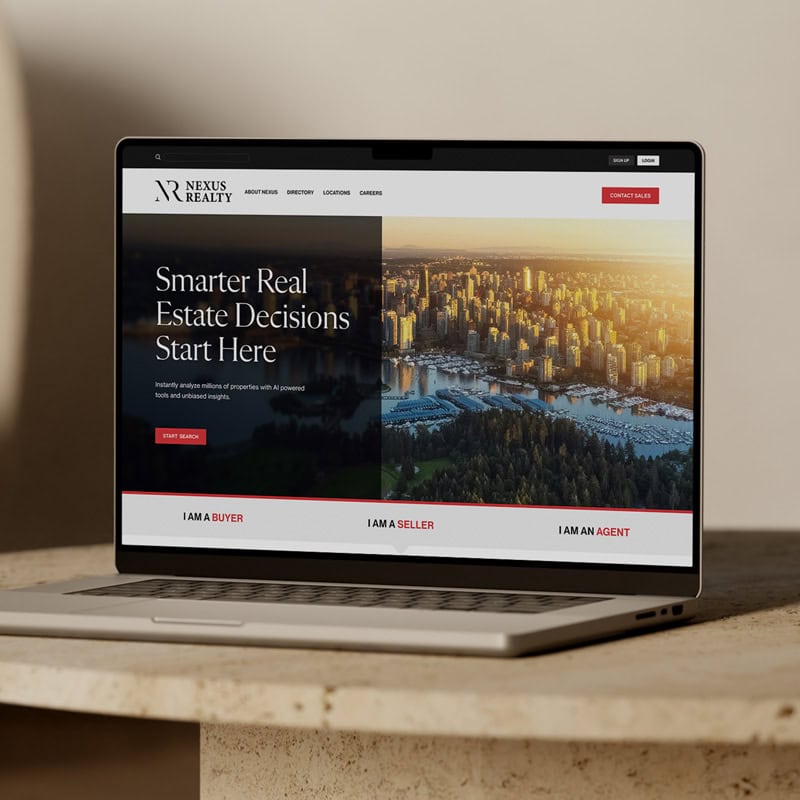 Laptop showing realestate website design