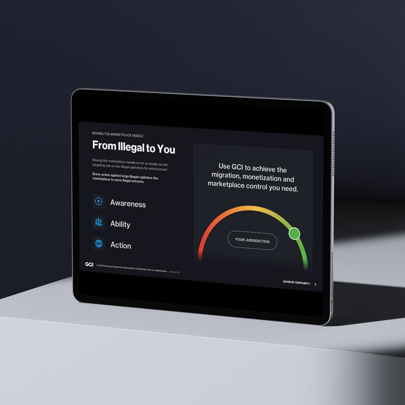 Corporate graphic design services example on a tablet